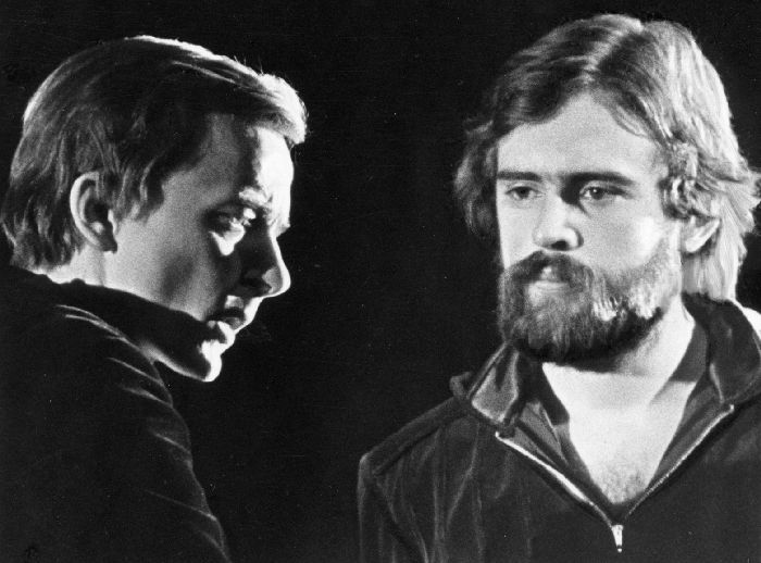 Juhan Viiding Hamlet ja Jüri Krjukov Horatio. „Hamlet"  1978 Eesti Draamateater.